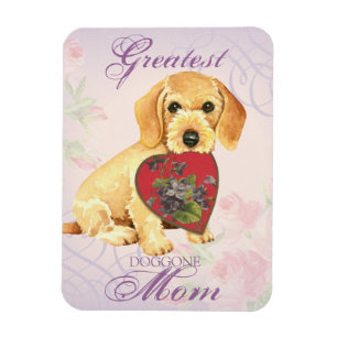 Wirehaged Dachshund Heart Mamma Magnet