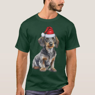 Wirehair Dachshund Älskare Rolig Jul Hund T Shirt
