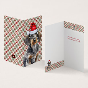 Wirehair Dachshund Helgdag Pet-julkort Kort