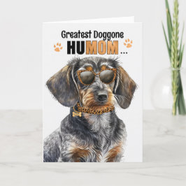 Wirehair Dachshund Hund Underbarare HuMOM Mors dag Helgkort