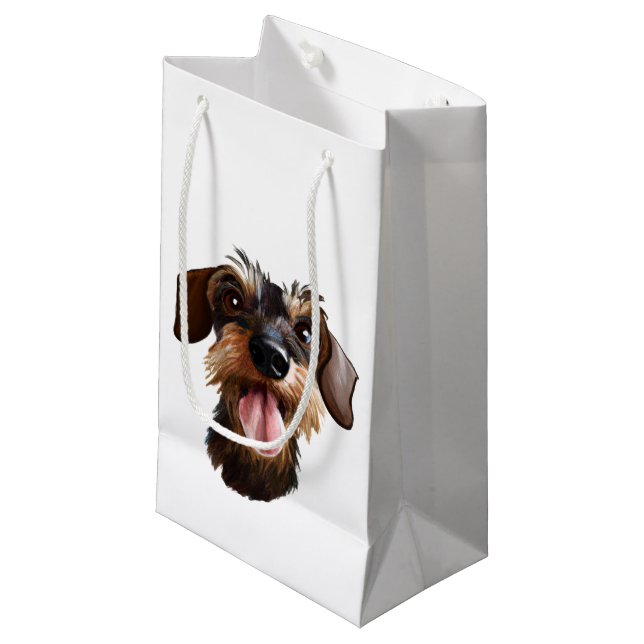 Wirehair Dachshund Small Gift Bag (Framsidan Vinklad)