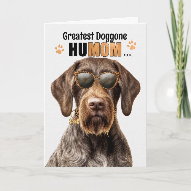 Wirehair Pointer Hund Best HuMOM Now Mors dag Helgkort (Framsida)