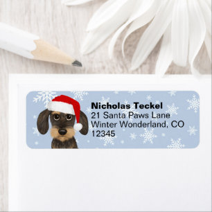 Wirehaired Dachshund Jul Hund Returadress Etikett