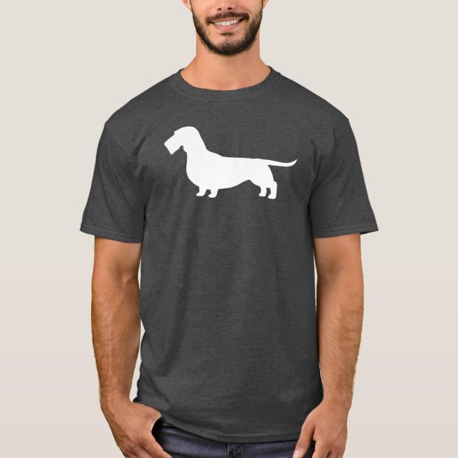 Wirehaired för Wienerhund för tax | Silhouette Tee (Framsida)