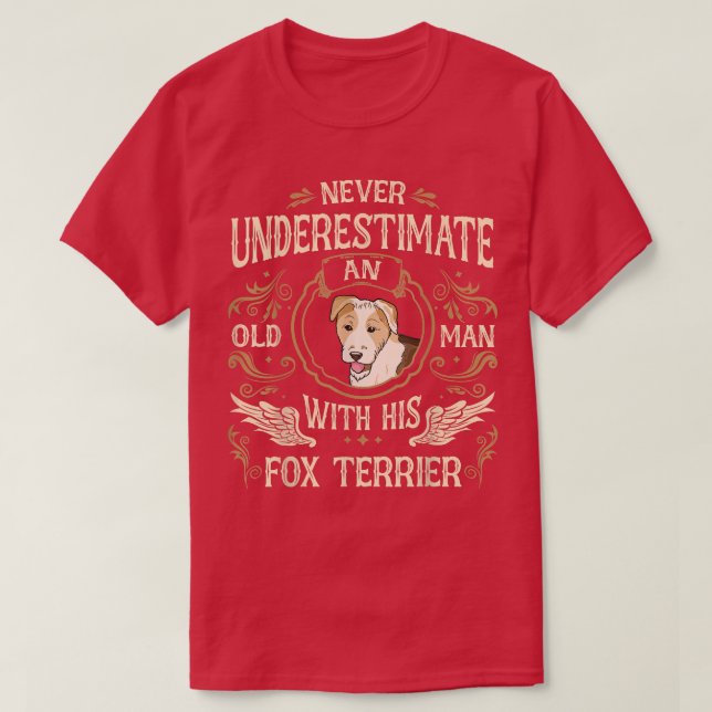 Wirehaired Fox Terrier dog Old Man T-Shirt (Design framsida)