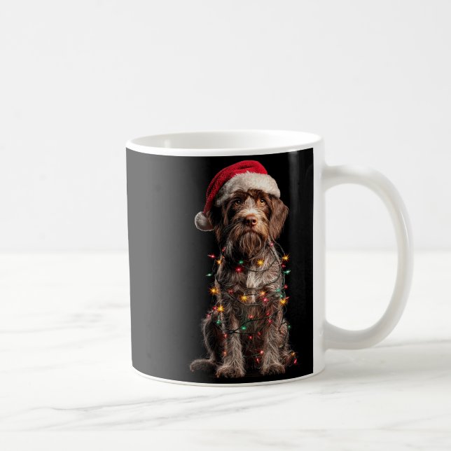 Wirehaired Inting Griffon Christmas Graphics Dog L Kaffemugg (Höger)