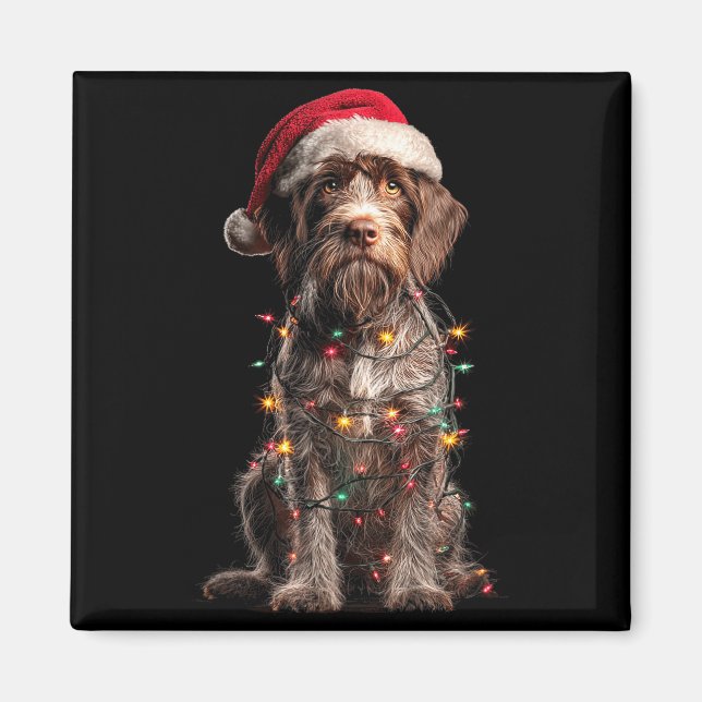 Wirehaired Inting Griffon Christmas Graphics Dog L Magnet (Framsidan)
