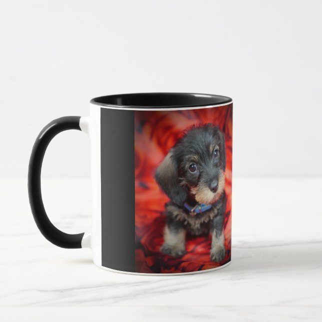 wirehaired mugg för taxvalpkaffe (Vänster)