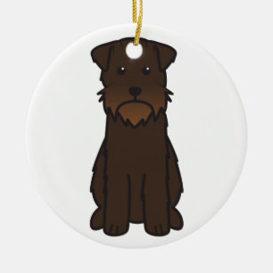 Wirehaired peka Griffon hundtecknad Julgransprydnad Keramik