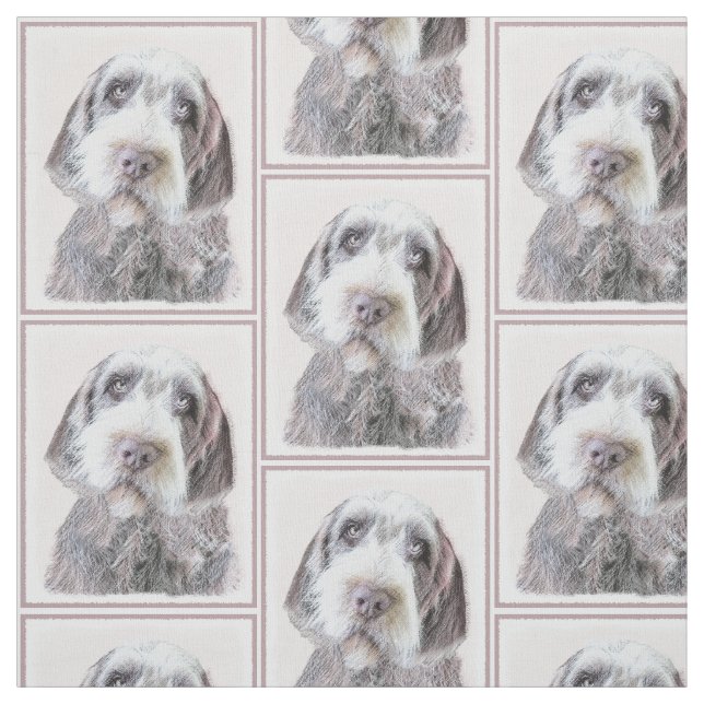 Wirehaired peka Griffon målning - hundkonst Tyg (Provkarta)