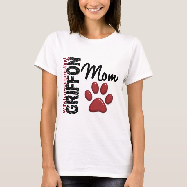 Wirehaired peka Griffon mamma 2 Tee Shirt (Framsida)