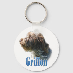 Wirehaired peka Griffon namn Nyckelring