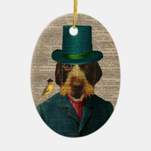 Wirehaired peka Griffon prydnad Julgransprydnad Keramik