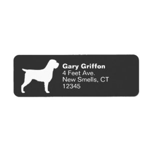 Wirehaired peka Griffon Silhouette Returadress Etikett