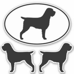 Wirehaired peka Griffon Silhouettes klistermärkear Klistermärken