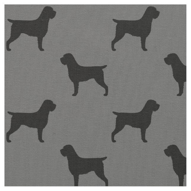 Wirehaired peka Griffon Silhouettesmönster Tyg (Närbild)