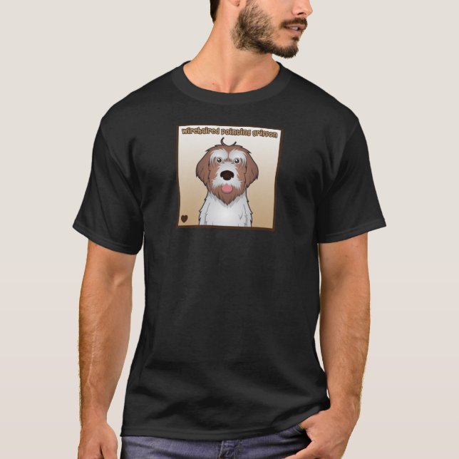 Wirehaired peka Griffon tecknad Tee Shirt (Framsida)