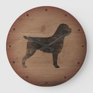 Wirehaired peka lantlig Griffon Silhouette Stor Klocka