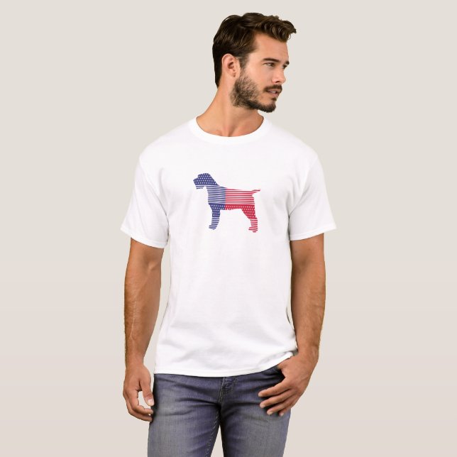 Wirehaired peka patriotisk T-tröja för Griffon T Shirt (Hel framsida)
