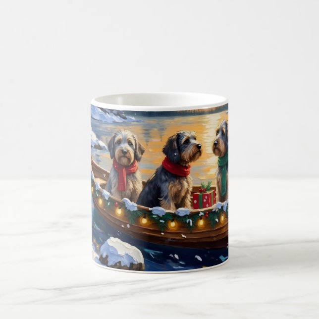 Wirehaired Pointing Griffon Christmas Boat Holiday Kaffemugg (Center)
