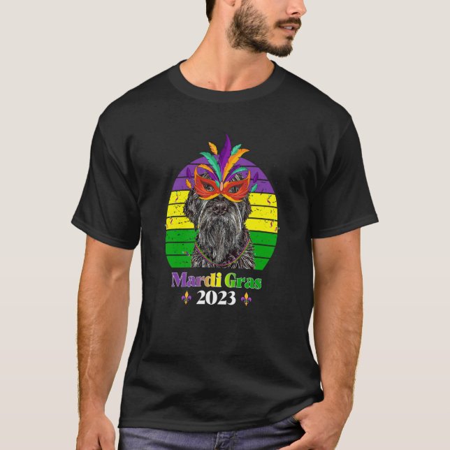 Wirehaired Pointing Griffon Party Dog Mardi Gras 2 T Shirt (Framsida)