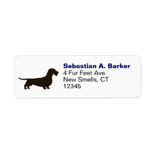 Wirehaired returadress för taxhundSilhouette Etikett