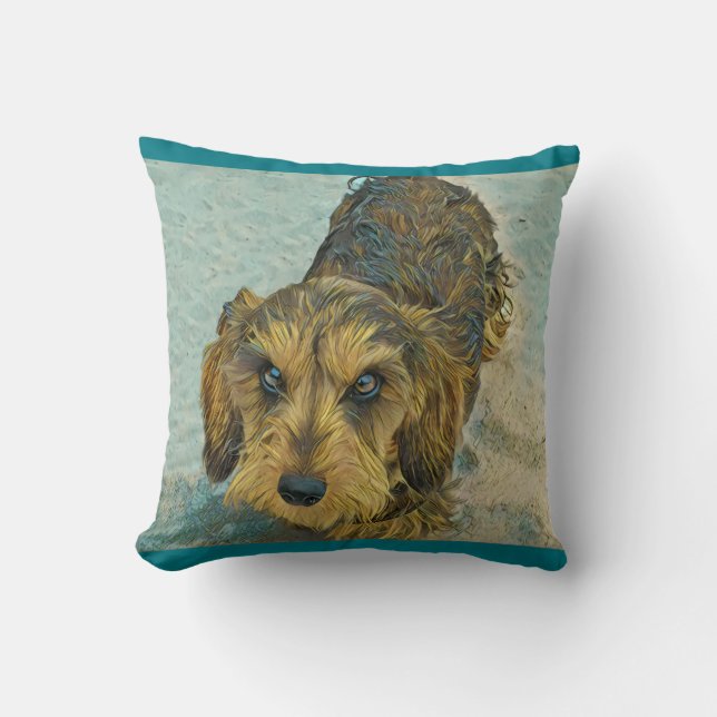 wirehaired tax kudde (Framsida)