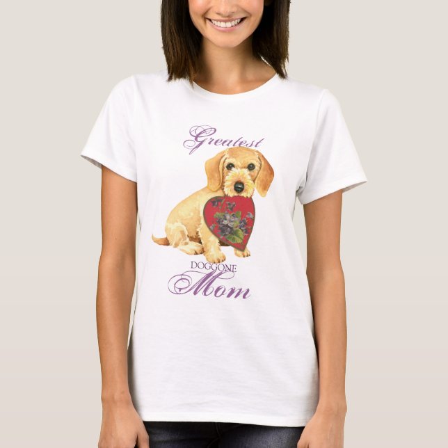 Wirehaired taxhjärtamamma t shirt (Framsida)