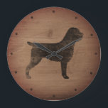 Wirehded Griffon Silhouette Rustic Stor Klocka<br><div class="desc">Griffon Älskare Wall Clock. Trämateriet är tryckt,  inte riktigt trä.</div>