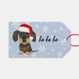 Wirehsted Dachshund Cute Teckel Hund jul - jul Presentetikett