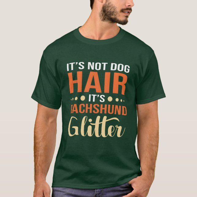 Wirehsted Dachshund Hund Hair Hund Glitter lustig  T Shirt (Framsida)