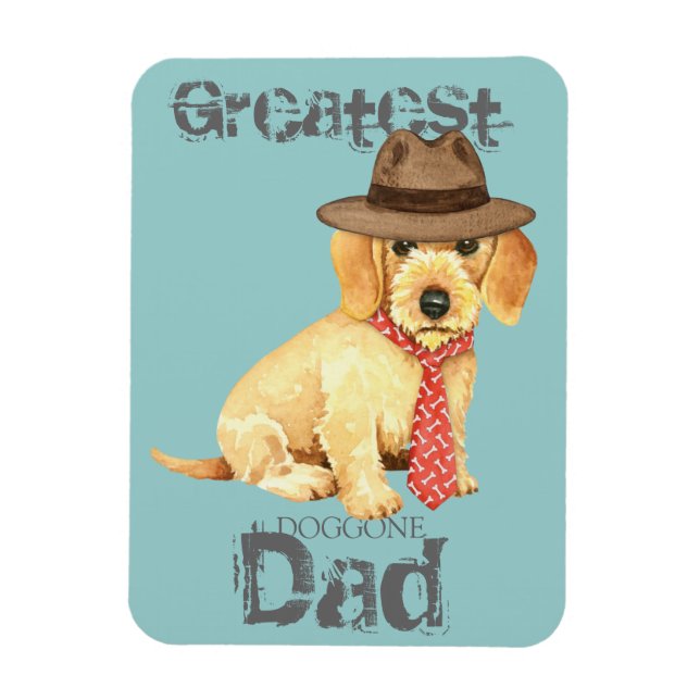 Wirehsted Dachshund Pappa Magnet (Vertikal)
