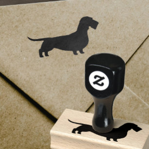 Wirehsted Dachshund Silhouette   Wiener Hund Stämpel