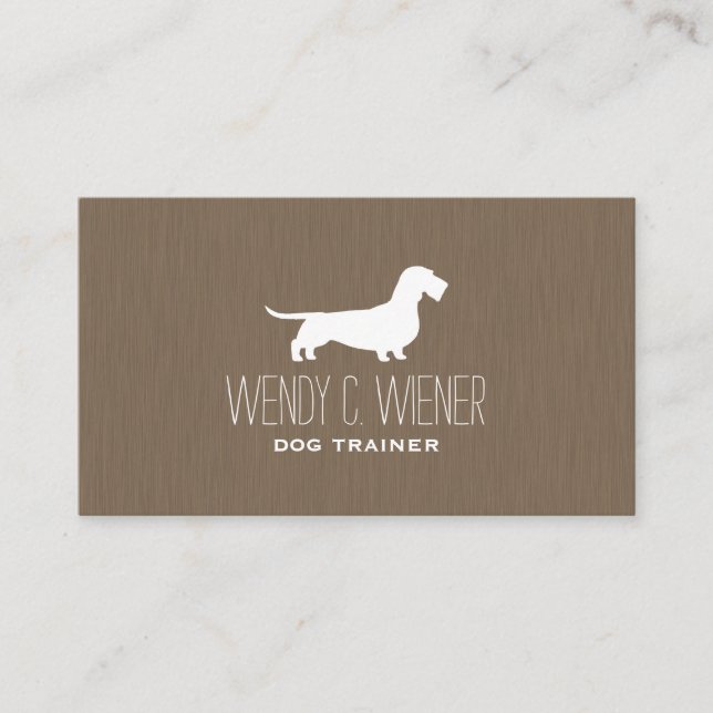 Wirehsted Dachshund Silhouette | Wiener Hund Visitkort (Framsida)
