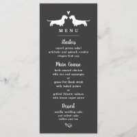 Wirehsted Dachshund Silhouettes Bröllop Menu