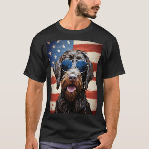 Wirehsted Pointing Griffon 4:e juli-amerikanska fl T Shirt