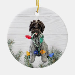 Wirehsted Pointing Griffon Ceramic Ornament