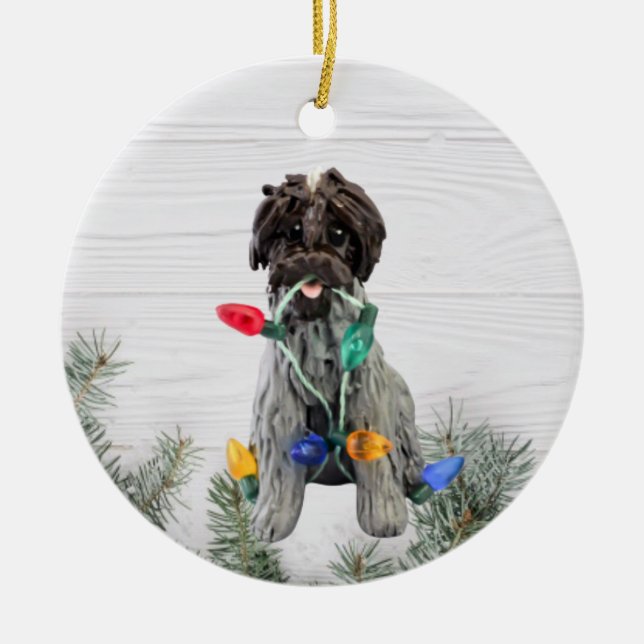 Wirehsted Pointing Griffon Ceramic Ornament (Framsidan)