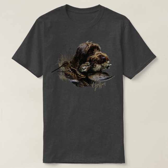Wirehsted Pointing Griffon Woodjakt T Shirt (Design framsida)