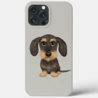 Wirehved Dachshund | Cute Tecknad hund Teckel