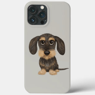 Wirehved Dachshund   Cute Tecknad hund Teckel