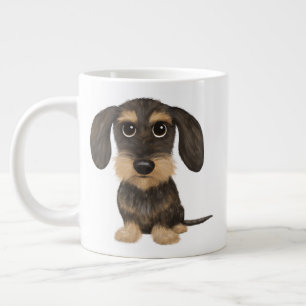 Wirehved Dachshund   Cute Tecknad hund Teckel Jumbo Mugg