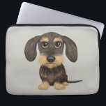 Wirehved Dachshund | Cute Tecknad hund Teckel Laptop Fodral<br><div class="desc">En roligt laptop sleeve för trådstyrd Dachshund älskare. Vild Bar och tan färgad tecknad Teckel. Besök Jenns Doodle World om du vill ha ännu fler tillbehör till hemmet och kontoret med detta rolig hund och mer originella wiener hund design.</div>