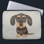 Wirehved Dachshund | Cute Tecknad hund Teckel Laptop Fodral<br><div class="desc">En roligt laptop sleeve för trådstyrd Dachshund älskare. Vild Bar och tan färgad tecknad Teckel. Besök Jenns Doodle World om du vill ha ännu fler tillbehör till hemmet och kontoret med detta rolig hund och mer originella wiener hund design.</div>