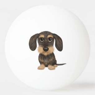 Wirehved Dachshund   Cute Tecknad hund Teckel Pingisboll