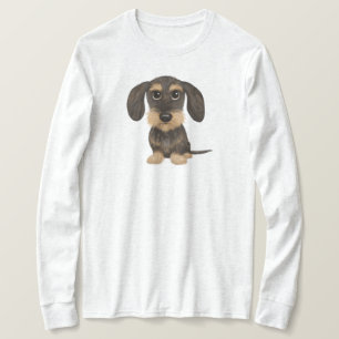 Wirehved Dachshund Cute Tecknad hund Teckel T Shirt