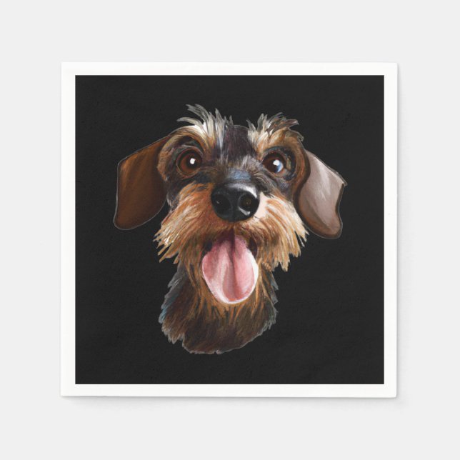 Wirehved Dachshund Pappersservett (Framsidan)