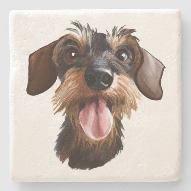 Wirehved Dachshund Stenunderlägg (Framsidan)