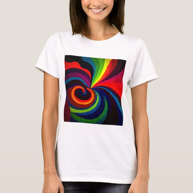 Wirling Mönster Design - Psychedelic Art Färg T Shirt (Framsida)