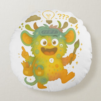 Wirrwuschel Kissen – Das große ADHS-Mischmonster v Rund Kudde